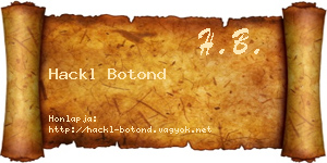 Hackl Botond névjegykártya